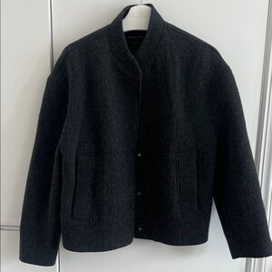 Massimo Dutti Charcoal Bomber Jacket